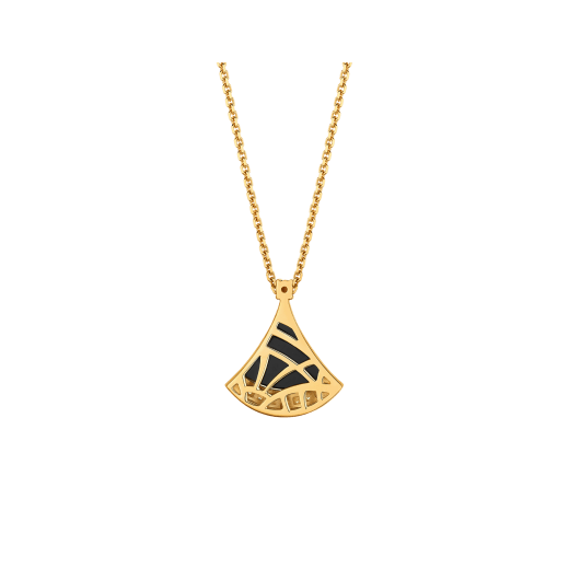 Divas' Dream 18 kt yellow gold pendant necklace set with black onyx and brilliant-cut diamonds 361838 image 5