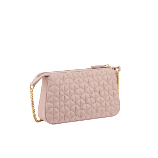 Serpenti Sugarloaf chain clutch in royal ruby Calla Matelassé calf leather with a quilted pattern, royal ruby nappa leather lining and a zipped closure. Captivating snakehead rivet in gold-plated brass finished with red enamel eyes. SSL-CHAINCLUTCH image 3