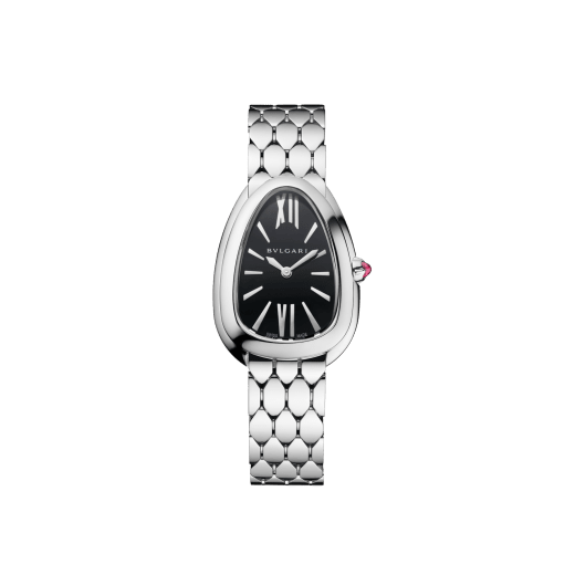 Serpenti Seduttori watch in stainless steel with black lacquered dial. Water-resistant up to 30 metres 103952 image 1