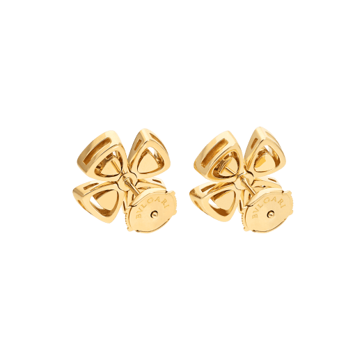 Fiorever Ohrstecker aus 18 Karat Gelbgold mit zwei zentralen Diamanten und Diamant-Pavé 357500 image 3