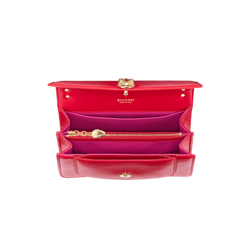 Bvlgari Serpenti Forever Wallet on Chain Leather Long Red 1348711