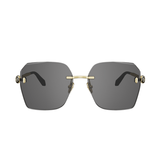 Serpenti Forever square rimless sunglasses with enamelled snakehead embellishment 904387 image 2