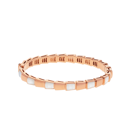 Serpenti Viper 18 kt rose gold bracelet set with mother of pearl elements. (width 6 mm) BR858419 image 2