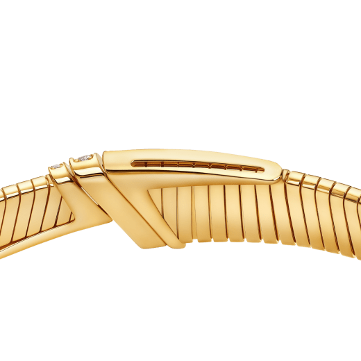 Bvlgari Tubogas 不對稱項鍊，採用 18K 黃金，飾以半密鑲鑽石，搭配滑動式扣環。 362515 image 4