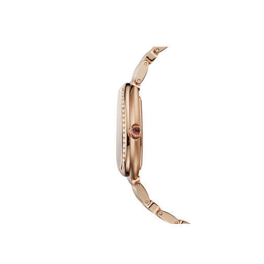 Montre Serpenti Seduttori avec boîtier et lunette en or rose 18 K sertis de diamants, cadran en opaline argentée et bracelet en or rose 18 K brossé 103169 image 3