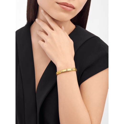 Bvlgari Tubogas 手環，18K 黃金材質，飾以密鑲鑽石鉚釘。 BR860071 image 2