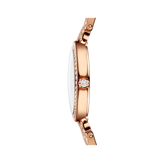 DIVAS' DREAM watch featuring a 18 kt rose gold case and bracelet set with brilliant-cut diamonds, pink opal dial and 12 diamond indexes. Water-resistant up to 30 meters 103647 image 3