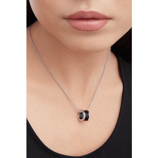 Save the Children necklace with sterling silver and black ceramic circle pendant inspired by B.zero1, and sterling silver chain 349634 image 2