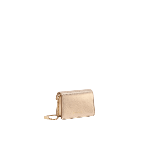 Serpenti Forever micro bag in amaranth garnet red calf leather. Captivating snakehead closure in light gold-plated brass embellished with red enamel eyes. SEA-MICROXBODY image 6