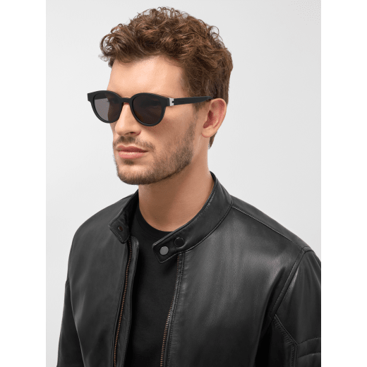 Bvlgari Aluminium round acetate and rubberised sunglasses with aluminium hinge BV40042I image 1