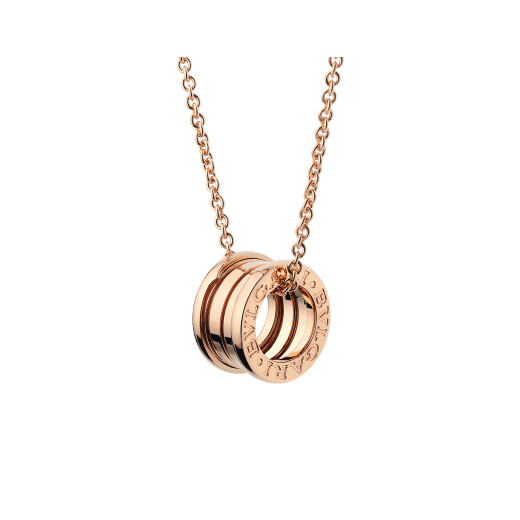 B.zero1 necklace with chain and small round pendant in 18kt rose gold 335924 image 1