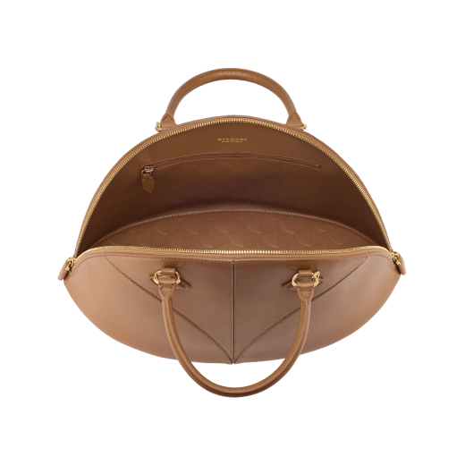 Marquise large top handle bag in black goat leather with black nappa leather lining and zipped closure. Detachable signature black goat leather charm with mirror. DAS-001-1324L image 2