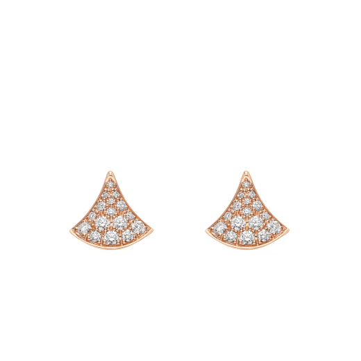 Divas' Dream 18 kt rose gold earrings set with pavé diamonds 361665 image 1
