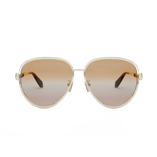 Serpenti Forever pilot metal sunglasses with enamelled snakehead embellishment on the temples 904369 image 2