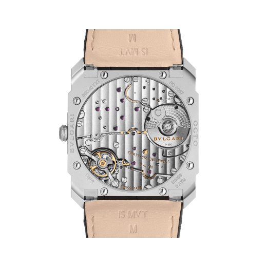 Octo Finissimo Automatic watch with extra thin mechanical manufacture movement, automatic winding and small seconds, titanium case and dial, black alligator bracelet. 102711 image 4