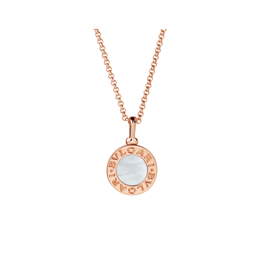 BVLGARI BVLGARI necklace with 18 kt rose gold chain and pendant set with mother-of-pearl elements 350553 image 1