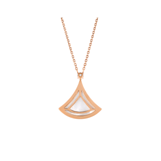 DIVAS' DREAM pendant necklace in 18 kt rose gold set with a mother-of-pearl insert and pavé diamonds 358671 image 4