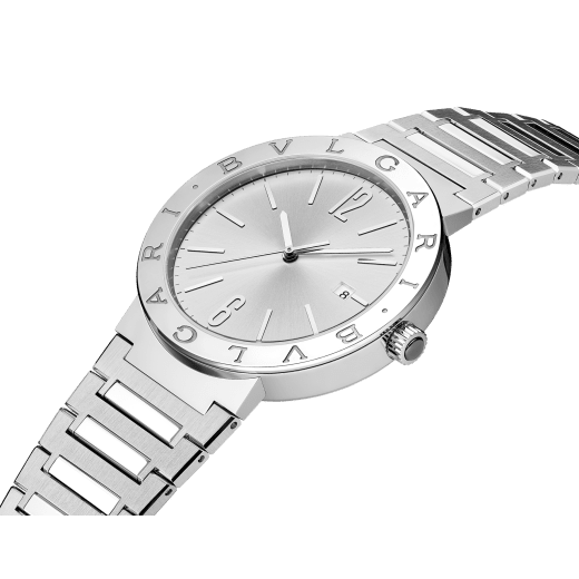 BULGARI BULGARI 腕錶，搭載機械機芯，自動上鍊，日期顯示，精鋼錶殼和錶帶，精鋼錶圈鐫刻雙品牌標誌，銀色太陽紋錶盤。防水深度 50 公尺。 103652 image 2