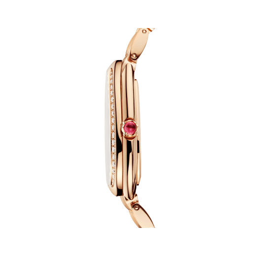 Serpenti Seduttori watch with 18 kt rose gold case and bracelet, 18 kt rose gold bezel set with diamonds and malachite dial 103944 image 3