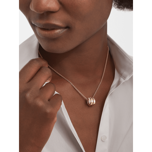 Serpenti Viper pendant necklace in 18 kt rose gold set with demi-pavé diamonds 357794 image 1