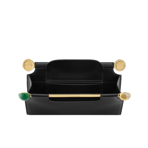 Tubogas Spheres clutch in Perla White calf leather with Perla White nappa leather lining. Iconic handle in gold-plated brass with spheres at both ends embellished with zirconia; magnetic closure. TGC-001-1395S image 3