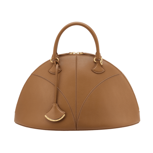Marquise large top handle bag in black goat leather with black nappa leather lining and zipped closure. Detachable signature black goat leather charm with mirror. DAS-001-1324L image 1