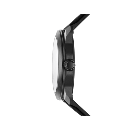 Octo Roma watch with interchangeable black rubber strap and additional green rubber strap, DLC-coated stainless steel case and green Clous de Paris dial. Mechanical manufacture movement with automatic winding. Water-resistant up to 100 metres. 103925 image 3