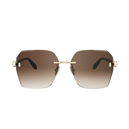 Serpenti Forever square rimless sunglasses with enamelled snakehead embellishment 904386 image 2