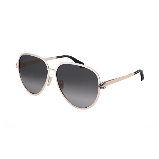 Serpenti Forever pilot metal sunglasses with enamelled snakehead embellishment on the temples 904371 image 1