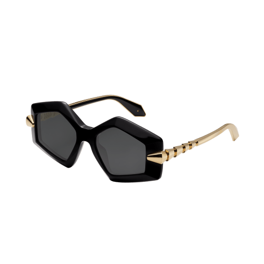 Serpenti Viper geometric acetate sunglasses with gold-finished temples 904265 image 1