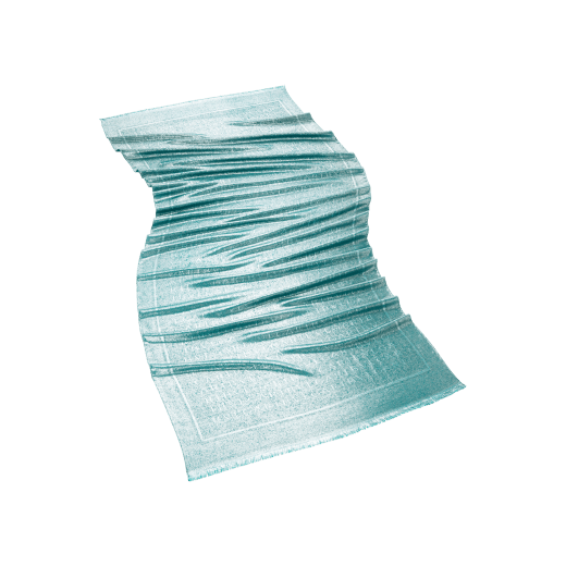وشاح "ليتيري ماكسي ميتال" بلون اللون الأخضر الزمرّدي من الصوف الحريري الفاخر. LETTEREMAXIMETALa image 1