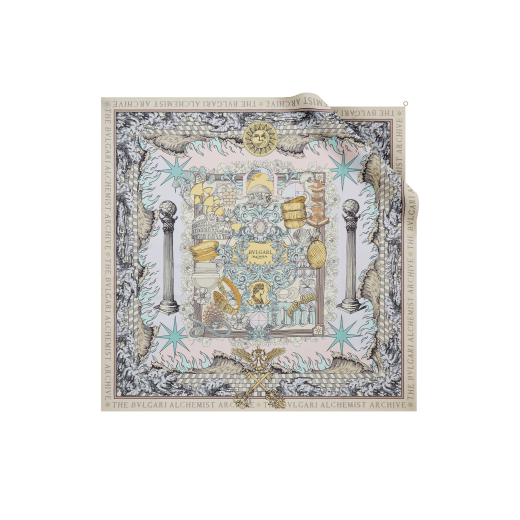 Bvlgari Alchemist scarf in fine natural silk twill with a Bvlgari Bvlgari metal pendant. Made of 100% silk. 246305 image 1