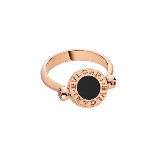 BVLGARI BVLGARI 18 kt rose gold flip ring set with mother-of-pearl and onyx AN856192 image 2