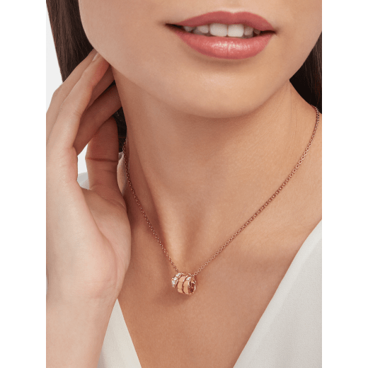 Serpenti Viper pendant necklace in 18 kt rose gold set with demi-pavé diamonds 357794 image 1