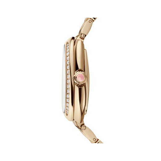 Serpenti Seduttori watch in 18 kt yellow gold with mechanical manufacture movement with automatic winding, diamond-set bezel and white opaline dial. Water-resistant up to 30 metres 103898 image 3