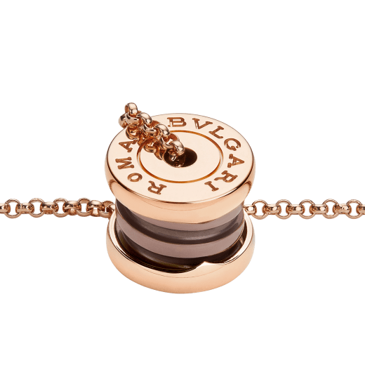 Collana B.zero1 con catena in oro rosa 18 kt e pendente in oro rosa 18 kt e cermet. 358379 image 5