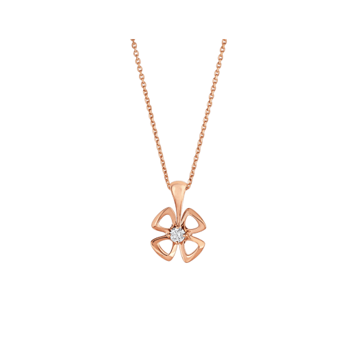 Fiorever 18 kt rose gold necklace set with a central diamond. 355324 image 1