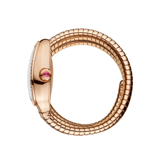 Serpenti Tubogas 自動腕錶， 18K 玫瑰金材質，錶圈鑲飾鑽石，白色蛋白石錶盤，雙螺旋錶帶。防水深度 30 公尺。 103905 image 2