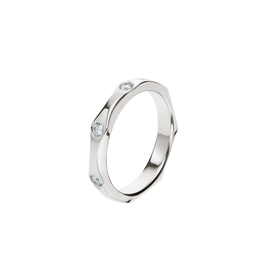 Infinito wedding band in platinum set with diamonds (0.23 ct). AN857696 image 1