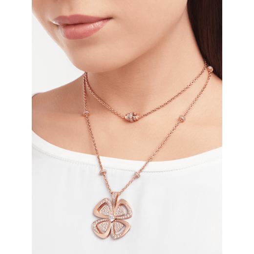 Rose gold Fiorever Necklace with 4.25 ct Diamonds Bulgari