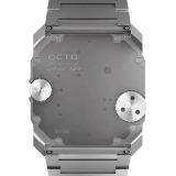 Octo Finissimo Ultra Uhr mit extraflachem mechanischen Manufakturuhrwerk, Handaufzug, Gehäuse (1,80 mm hoch) und Armband (1,50 mm hoch) aus sandgestrahltem Titan und Edelstahl-Sperrrad mit eingraviertem QR-Code, das mit einem exklusiven Non-Fungible Token-Kunstwerk verbunden ist. Limitierte Auflage, 10 Exemplare. 103611 image 6
