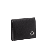 Coin holder in denim sapphire grain calf leather, with brass palladium plated hardware featuring the Bvlgari-Bvlgari motif. BBM-WLT-COIN image 4