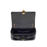 Serpenti Sugarloaf small shoulder bag in black calf leather with a maxi Calla Matelassé motif and black nappa leather lining. Captivating snakehead magnetic closure in gold-plated brass. SSL-001-1316XS image 3