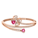 Fiorever 18 kt rose gold bracelet set with a brilliant-cut diamond, a fancy-cut and a pear-shaped rubellite and pavé diamonds BR859836 image 3