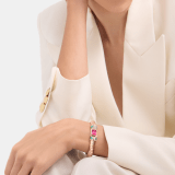 Bvlgari Tubogas 18 kt rose gold necklace set with a central rubellite, chrysoprase inserts and pavé diamonds BR860811 image 1