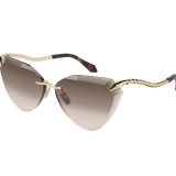 Serpenti Viper cat-eye rimless sunglasses with metal temples 904311 image 1