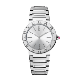 BULGARI BULGARI LADY 腕錶，精鋼錶殼和錶帶，精鋼錶圈鐫刻雙品牌標誌，銀色太陽紋錶盤。防水深度 30 公尺。 103575 image 1