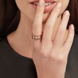 B.zero1 Rock two-band ring in 18 kt rose gold with studded spiral and black ceramic inserts on the edges AN859090 image 4