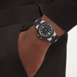 Bvlgari Aluminium watch with mechanical manufacture movement, automatic winding, 40 mm aluminium and titanium case, black rubber bezel with BVLGARI BVLGARI engraving, black dial and black rubber bracelet. Water resistant up to 100 metres 103445 image 2