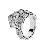 Serpenti one-coil ring in 18 kt white gold, set with full pavé diamonds. AN855116 image 1